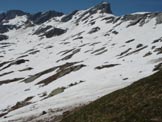 Via Normale Pizzo Porcaresc - La salita al Passo del Lago della Cavegna. Si intravedono le tracce lasciate dall autore.