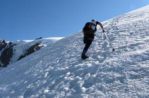 Sul ghiacciaio di Doseg, Punta San Matteo, 2010