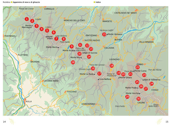 Distribuzione itinerari in Appennino