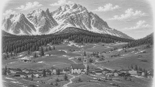 Disegno da fotografia Dolomiti