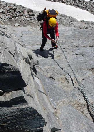 TredCime - Corde fisse sotto la cresta del Pizzo Tresero