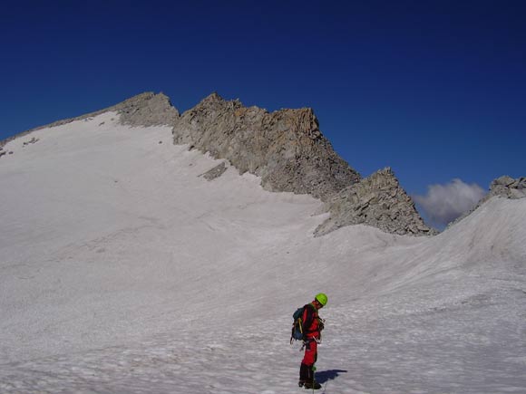 Monte Adamello - Verso il Monte Falcone e il Passo degli Inglesi dal ghiacciaio sotto il Passo degli Italiani