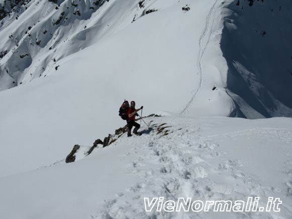 Monte Aralalta - Uscita in cresta sopra le rocce