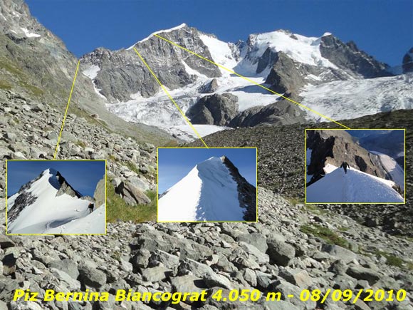 Biancograt Pizzo Bernina - Bernina e Scerscen (visibile la Chamanna Tsherva)