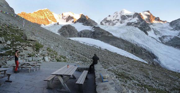 Piz Bernina - Tramonto su Bernina e dintorni dallla Chamanna