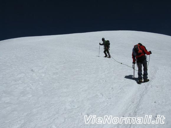 Breithorn Ovest - Verso la cresta finale del Breithorn Ovest