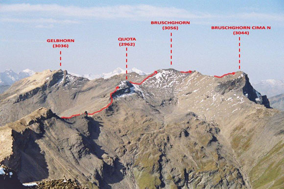 Bruschghorn - Il Bruschghorn da NE dal Piz Beverin.