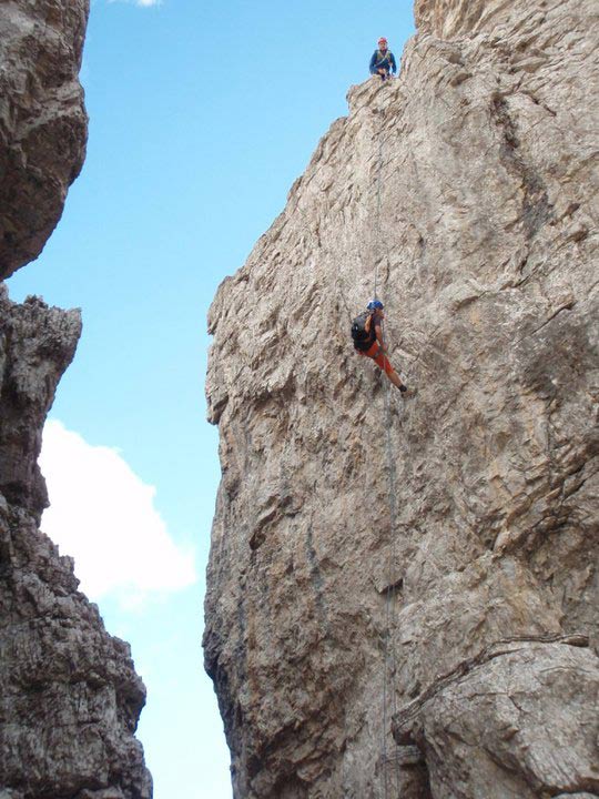 Campanile di Val Montanaia - Discesa a corda doppia