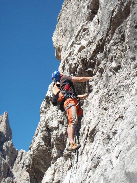 Campanile di Val Montanaia - Passaggio durante la salita