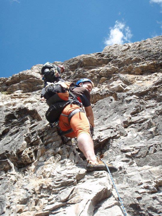 Campanile di Val Montanaia - Passaggio durante la salita