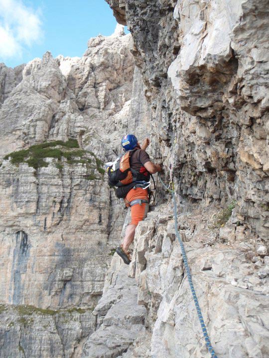 Campanile di Val Montanaia - Passaggio durante la salita