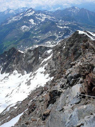 castore - Tratto attrezzato di cresta - Verso il Rifugio Sella