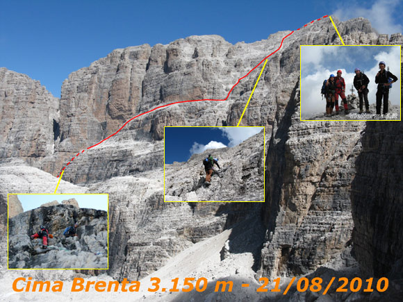 cimabrenta - Il percorso di salita dalla rampa alla cima