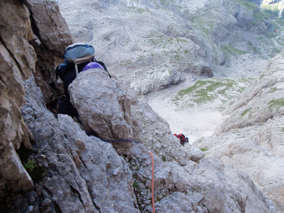 Cima Brenta - Punto di sosta lungo la rampa