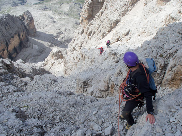 Cima Brenta - Risalendo il canalone-anfiteatro