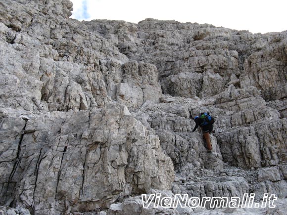 Cima Brenta - Gradoni rocciosi nella parte alta verso la cima