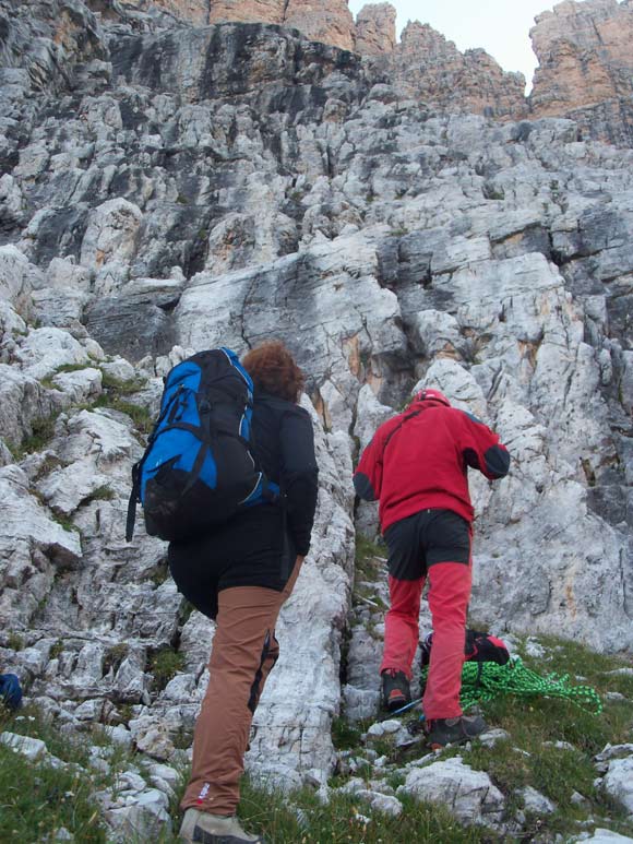 Cima Brenta - La parete gradinata di attacco