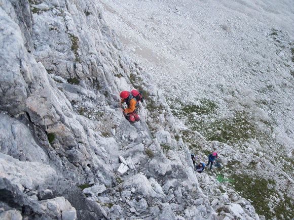 Cima Brenta - Salendo la parete iniziale