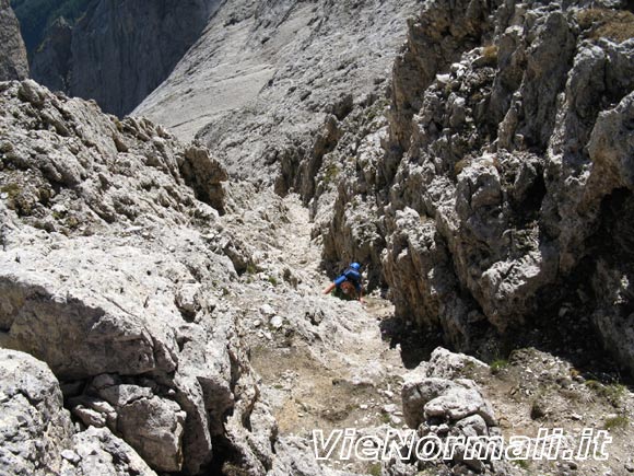 Cima di Campido - Salita lungo il canale