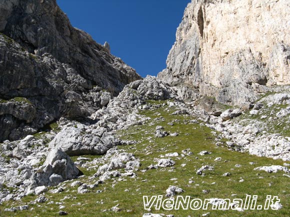 Cima di Campido - Il canalone di salita dal Pian di Campido