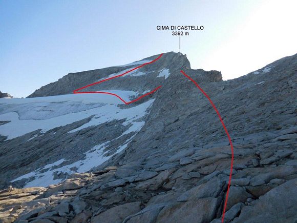 Cima di Castello - Immagine ripresa alla Bocchetta 2973 m