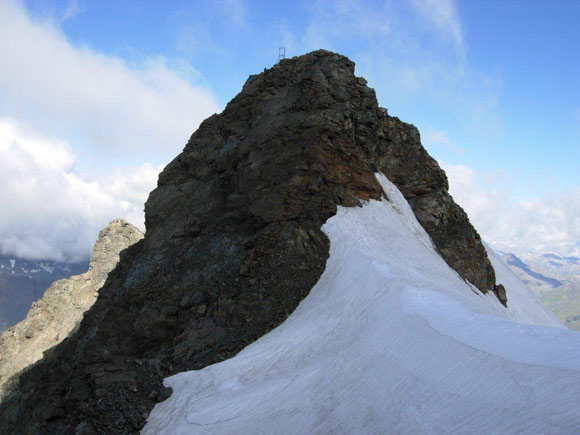 Cima di Piazzi dalla Val Verva - Sulla cresta nevosa