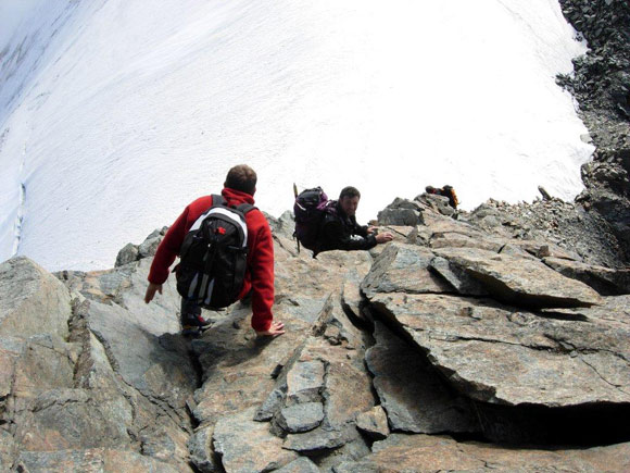 Cima di Piazzi - In discesa sulle roccette della cresta