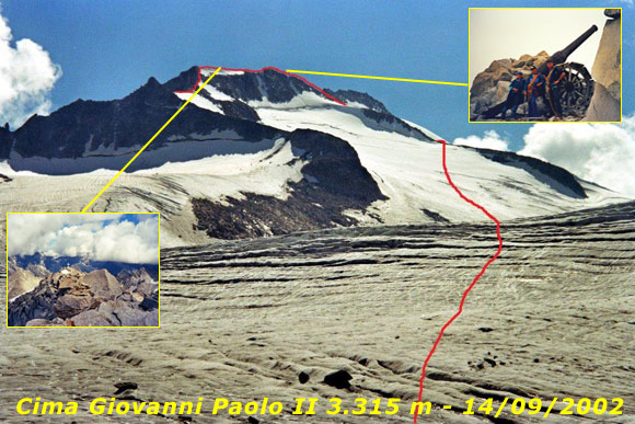 Cima Giovanni Paolo II - versante NW - La Cima Giovanni Paolo II da N