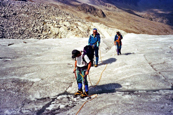 Cima Giovanni Paolo II - versante NW - All'inizio del ghiacciaio