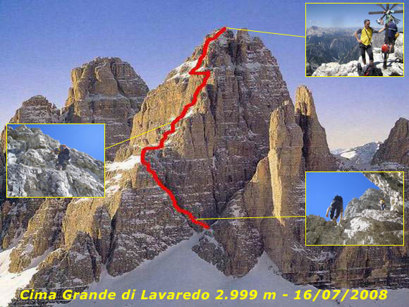 Cima Grande di Lavaredo - Tracciato Cima Grande di Lavaredo