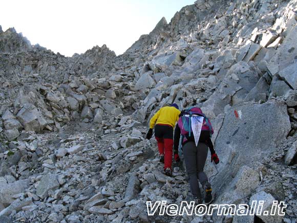 Cima Plem - Ultimi metri detritici prima del Passo Cristallo