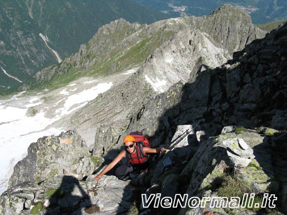 Cima di Salimmo - Tratto di I grado lungo la via normale