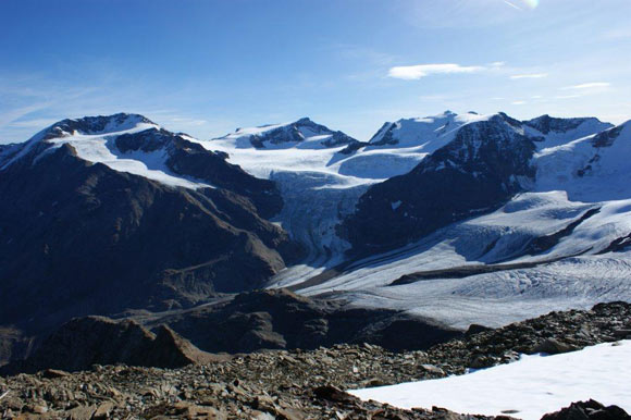 cimasangiacomo - Panorama verso E. Palon de la Mare, Viz, Taviela, Cima di Peio e Rocca S. Caterina