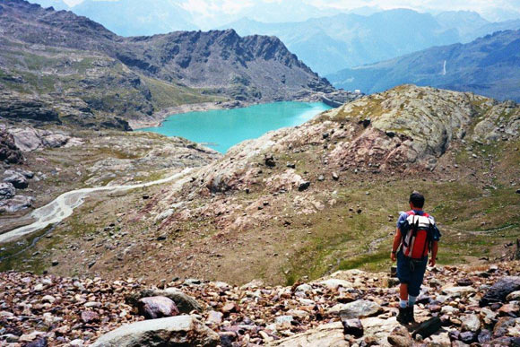 Cima Venezia - In discesa, al centro il Lago del Creser