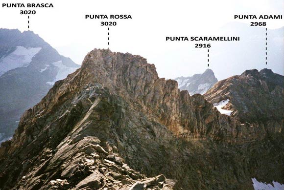 Pizzo Suretta (cresta NNE) - La Punta Rossa dalla Punta Nera