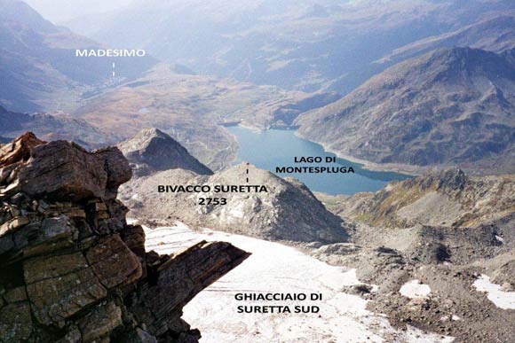 Traversata delle cime del Pizzo Suretta - Panorama verso SSW dalla Punta Rossa
