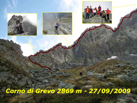 Corno di Grevo - Una parte del tracciato della ferrata Ariosio