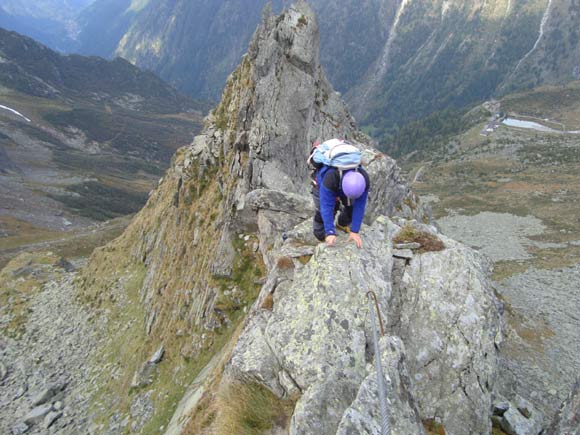 Corno di Grevo - Sul filo di Cresta, sulla destra si scorge il Lissone