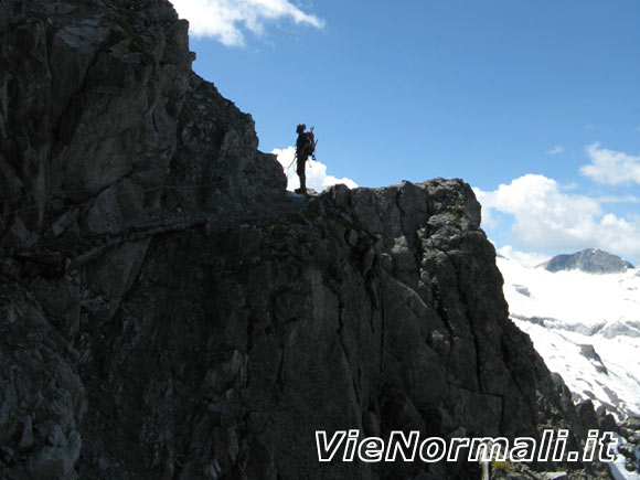 Corno di Lago Scuro - Punto panoramico lungo la cengia