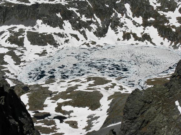 Cornone di Blumone - Vista sul Lago della Vacca ghiacciato