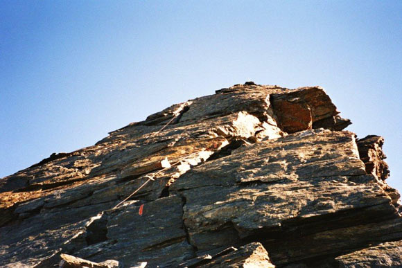 Croda di Cengles - Un tratto attrezzato della cresta