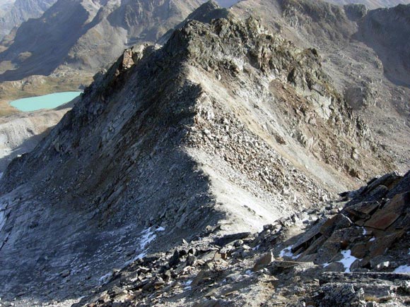 fluelawisshorn - All'inizio della cresta, al centro la sella