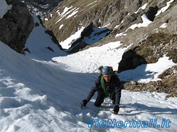 Grigna Meridionale - Canalone Caimi - Uscita dal canale