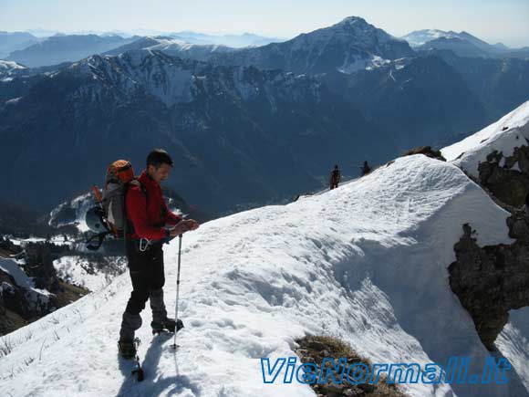 Grigna Meridionale - Canalone Caimi - Sulla cresta all'uscita del canale