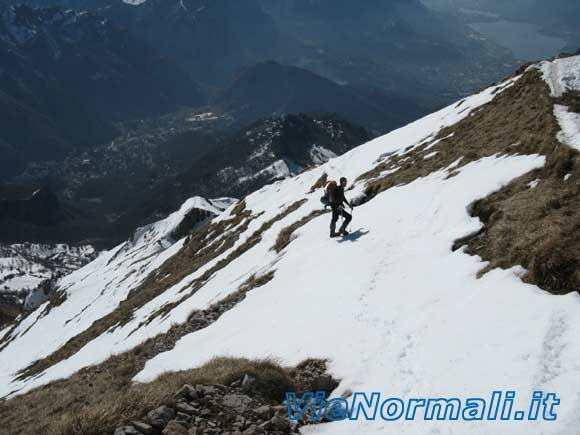 Grigna Meridionale - Canalone Caimi - Lungo il pendio di accesso alla cresta finale