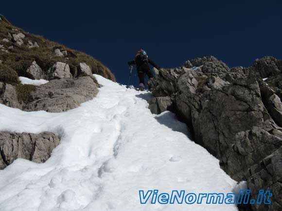 Grigna Meridionale - Canalone Caimi - Tratto lungo il pendio