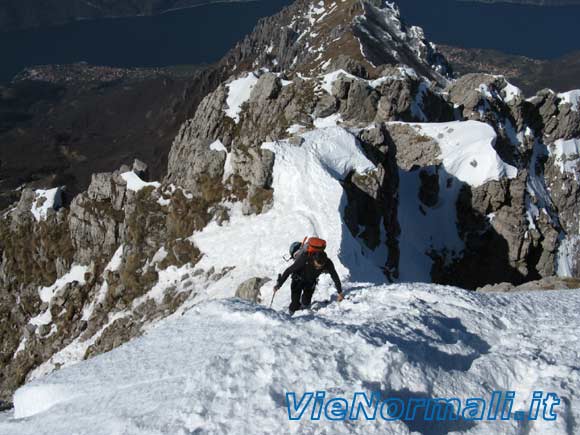 Grigna Meridionale - Canalone Caimi - Tratto ripido di accesso alla cima