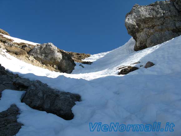 Grigna Meridionale - Canalone Caimi - La cresta all'uscita del canale