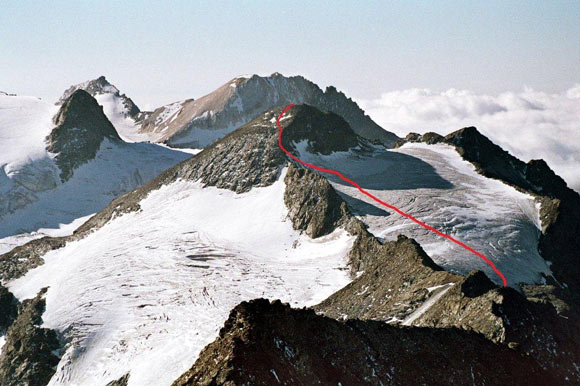 Il Chaputschin - Il Chaptschin da N, dalla vetta del Piz Corvatsch