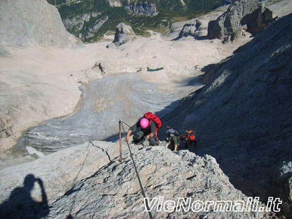 Marmolada - Punta Penia (cresta W) - Parte iniziale della ferrata